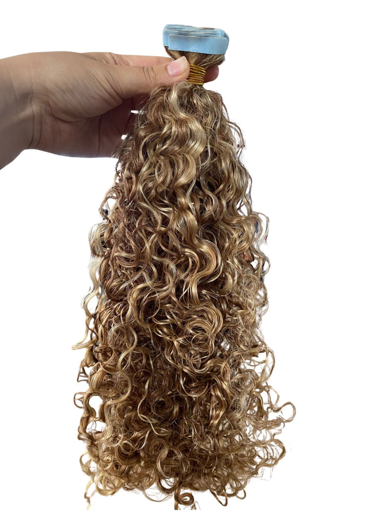 Deep Curly Micro Ring Hair Extensions (Balayage colours)