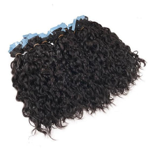 Natural wavy tape-in hair extensions bulk