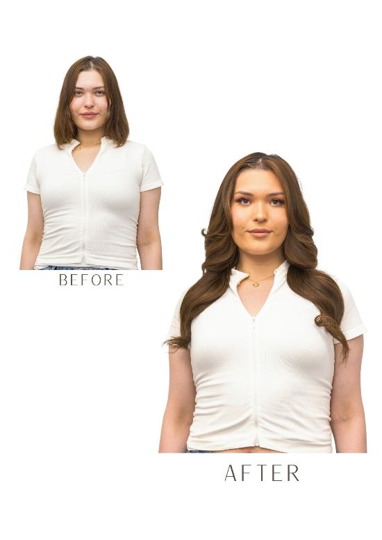 Brown body wave tape-in hair