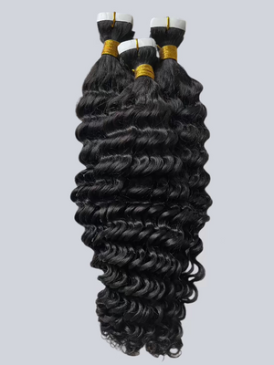 Deep wave tape in hair