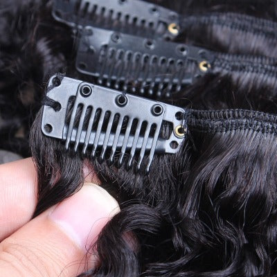 Deep Curly Clip-in Hair Extensions #1b