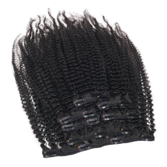 Kinky Coily Clip-in Hair Extensions.