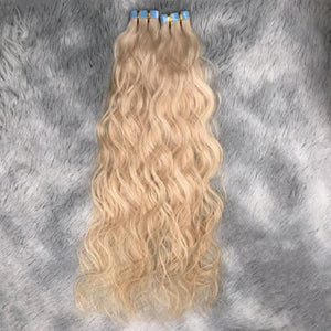 Natural Wavy Tape-in Hair Extensions Blonde