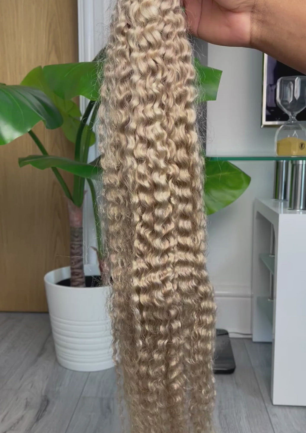 Blonde Afro Curly Micro Ring Hair Extensions (#14/613)