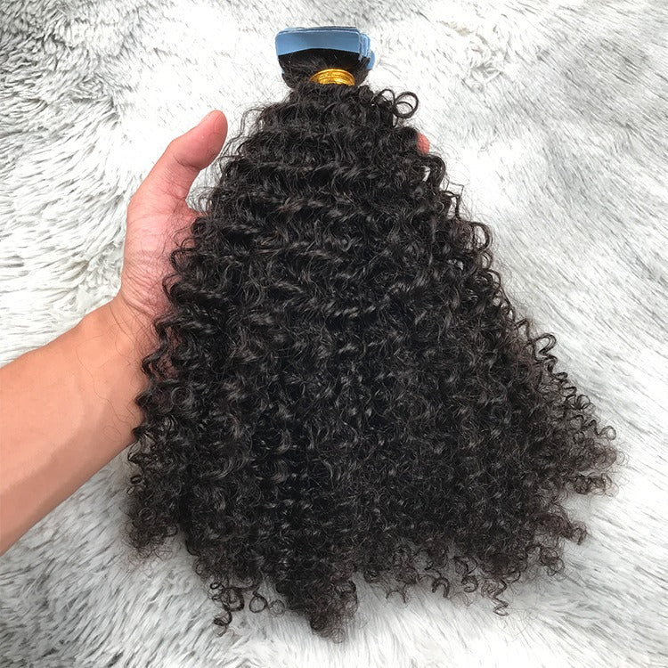 Afro curly tape-in hair extensions