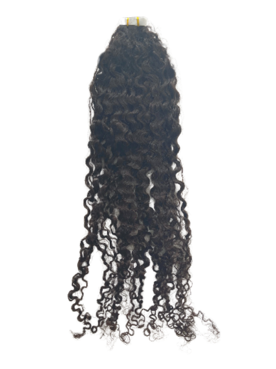 Deep curly tape-in hair extensions - dark brown (colour 2) - Livicor Hair