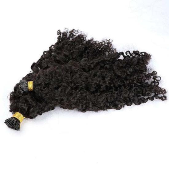 Deep Curly Micro-link Hair Extensions.