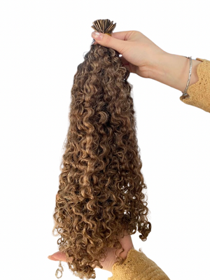 Deep Curly Micro Ring Hair Extensions (Colour #4/27) 