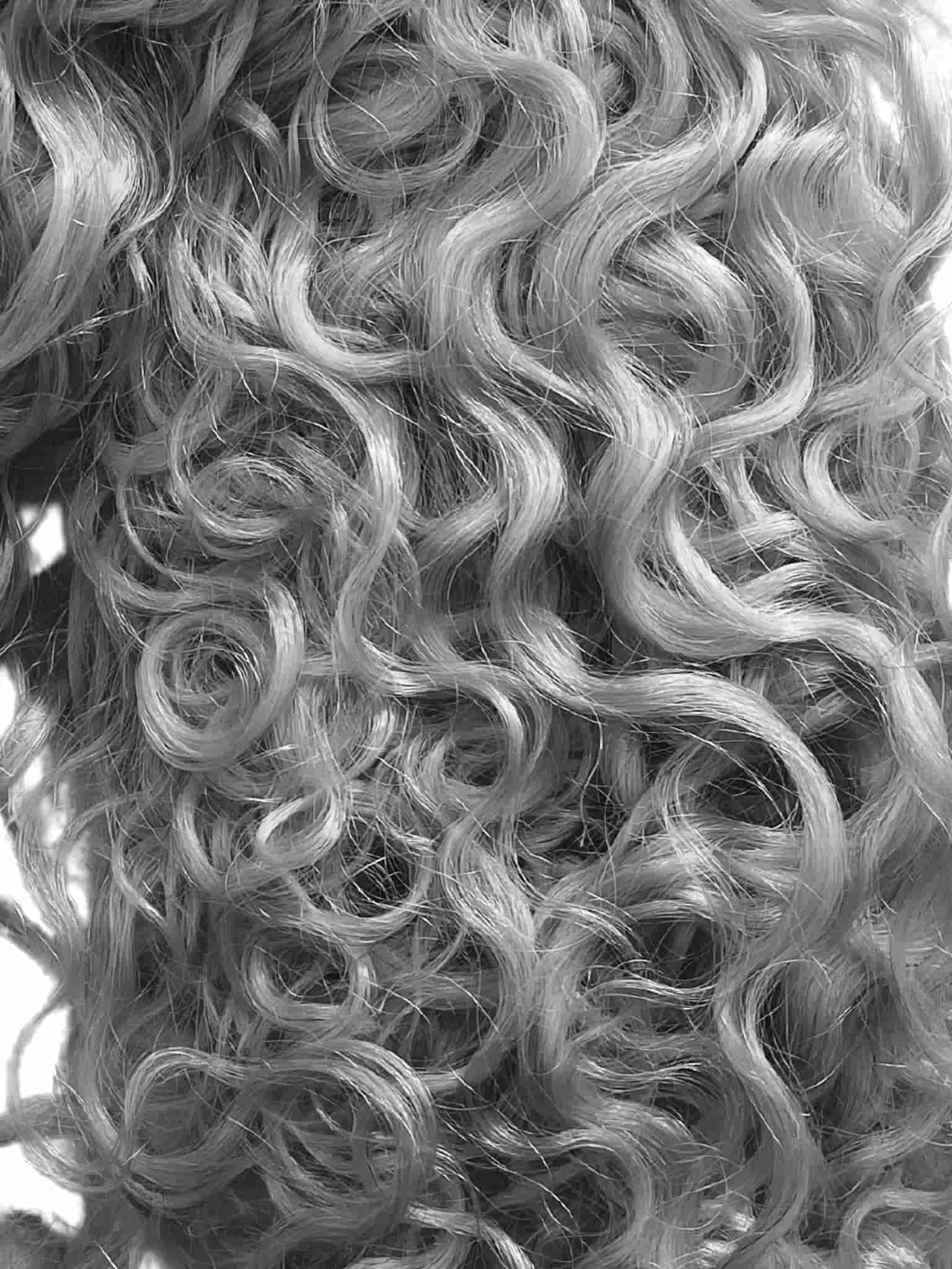 Deep curly clip-in hair extensions #silver