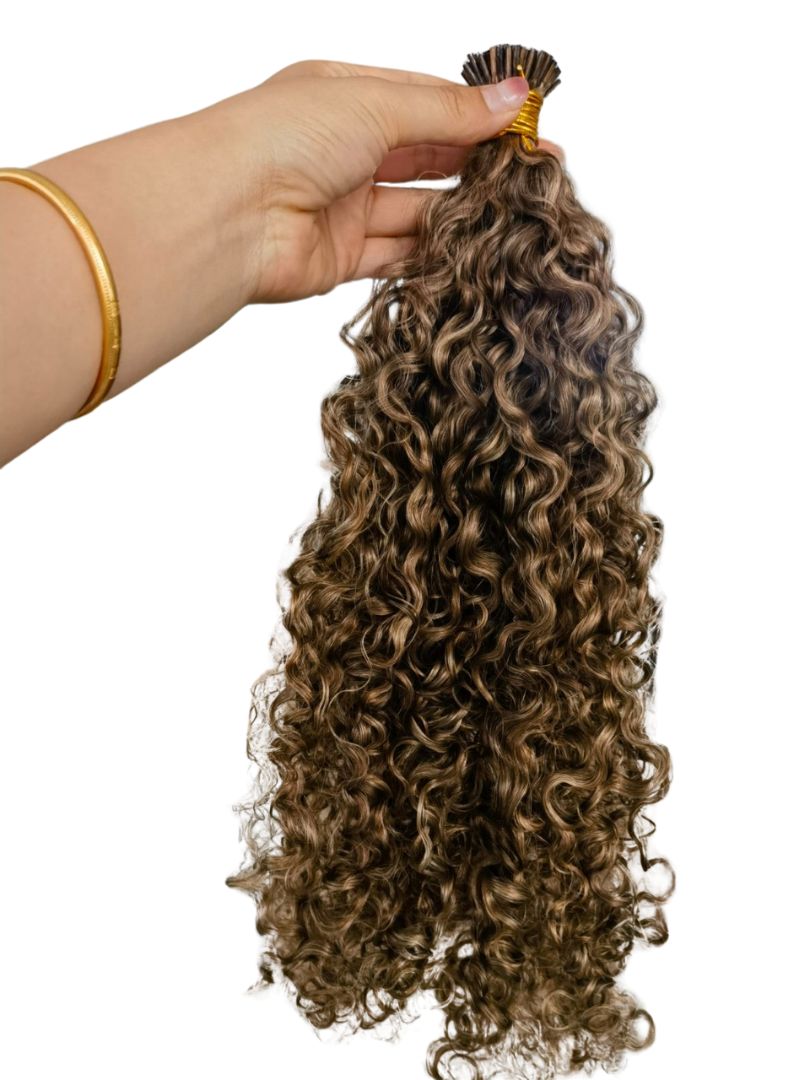 Deep Curly Micro Ring Hair Extensions (Colour #4/27) - Livicor Hair