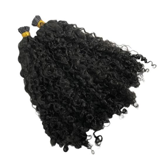 Deep Curly Micro-link Hair Extensions.