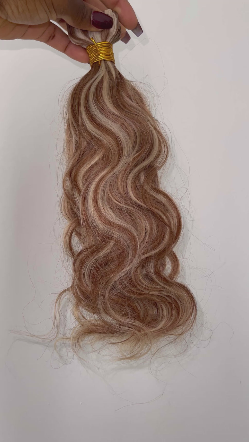 Natural wavy tape-in hair extensions balayage