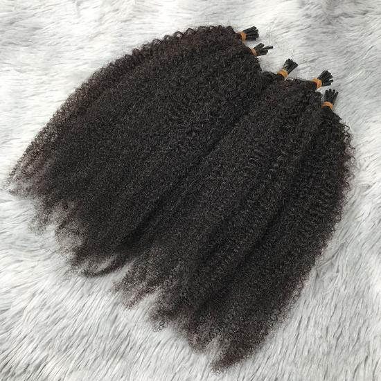 Kinky Coily Micro-link Hair Extensions.