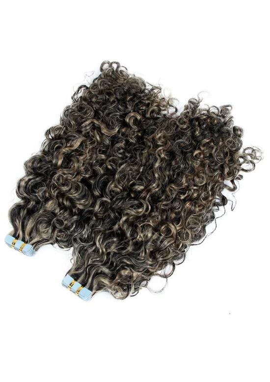 Deep curly tape in balayage colour 1b/60