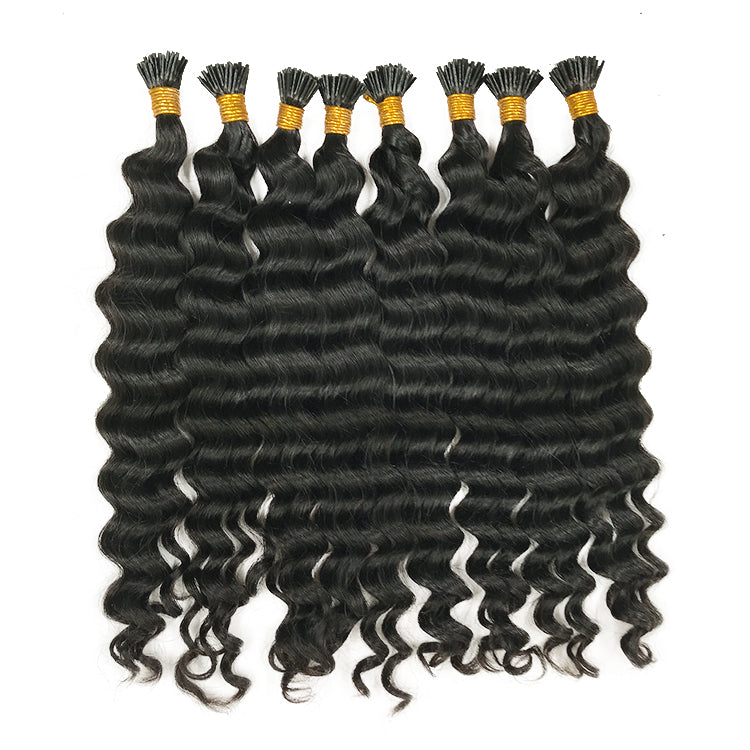 Deep Wavy Micro-link Hair Extensions.