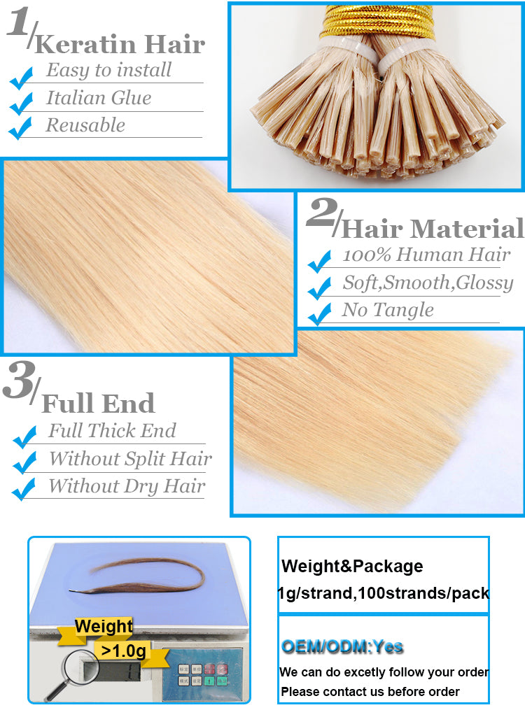 Straight Micro-link Hair Extensions.