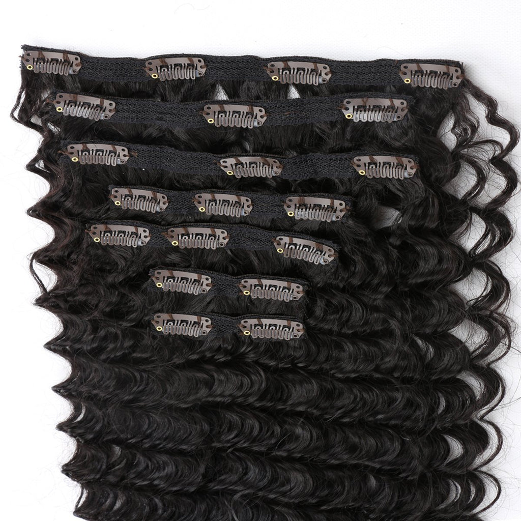 Deep Wavy Clip-in Hair Extensions.