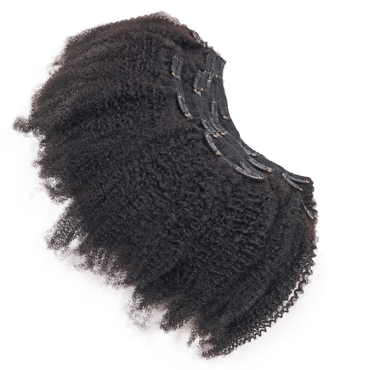Kinky Coily Clip-in Hair Extensions.