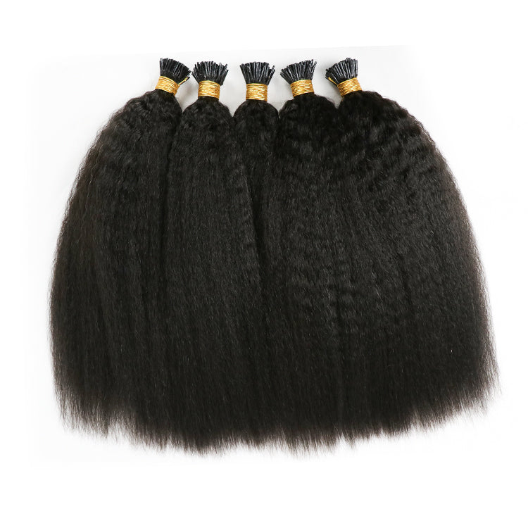 Kinky Straight Micro-link Hair Extensions.