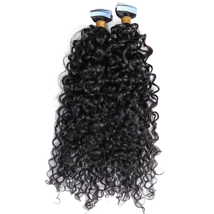 Deep Curly Tape-in Hair Extensions.